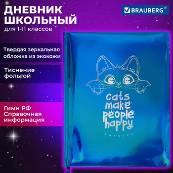 Дневник школьный 48 листов BRAUBERG Веселый Кот (106916 )