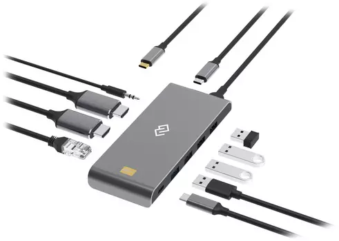 Док-станция Digma DS-580, 3840x2160 (4K), USB Type-C, черный (DS-580)