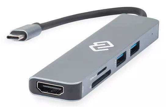 Док-станция Digma DS-920, 3840x2160 (4K), USB Type-C, серый (DS-920)