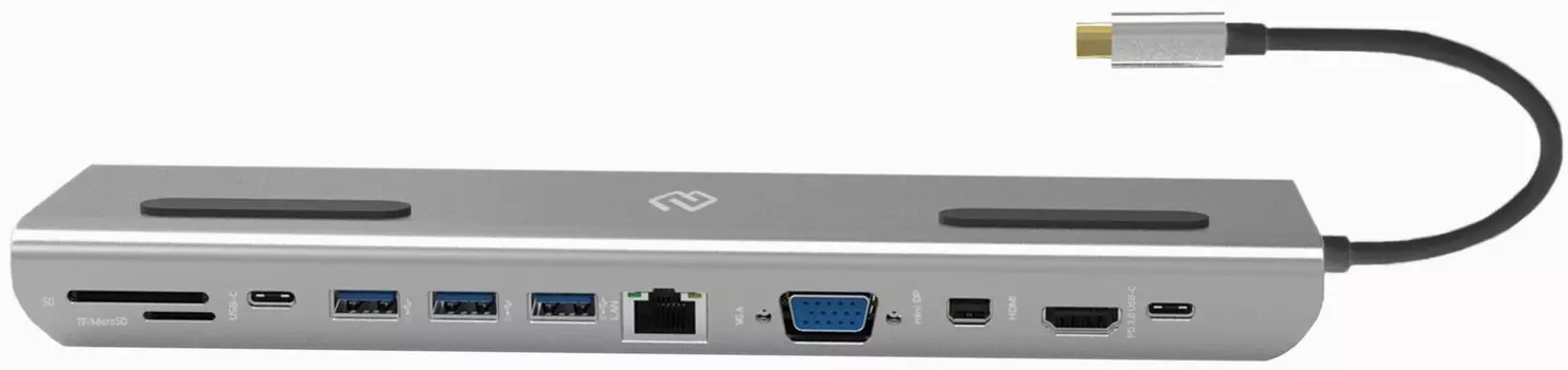 Док-станция Digma DS-990UC_G, 3840x2160 (4K), USB Type-C, серый (DS-990UC_G)
