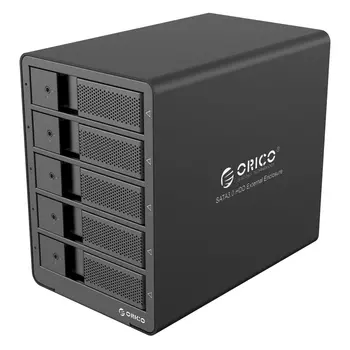 Док-станция Orico 9558U3 , 5x2.5"/3.5" USB 3.0 Type B внешний блок питания, черный (ORICO 9558U3-BK)