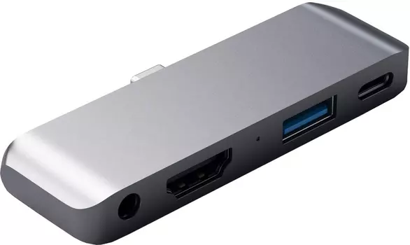 Док-станция Satechi Aluminum Type-C Mobile Pro Hub Adapter для iPad Pro 2018, USB 3.0, HDMI, USB Type-C, Mini jack, серый (ST-TCMPHM)
