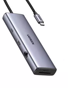Док-станция UGREEN CM498, 3840x2160 (4K), USB Type-C, серый космос (15375)