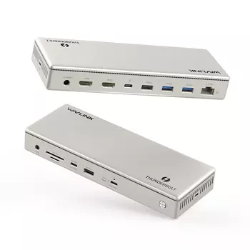 Док-станция WAVLINK Thunderbolt 4 Three Display 4K@60Hz 13-in-1 Docking Station, 3840x2160 (4K), Thunderbolt 4, серебристый (WL-UTD45)