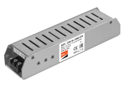 Блок питания (драйвер) JazzWay 100 Вт для светодиодной ленты, серый (1002167A)