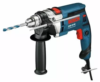 Дрель BOSCH GSB 16 RE, сетевая, 750Вт, ударная, кейс, 2.2кг (060114E600)