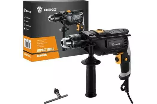 Дрель Deko DKID850W, сетевая, 850Вт, 32 Н·м, 2800 об/мин, ударная, 1.81кг (063-4155)