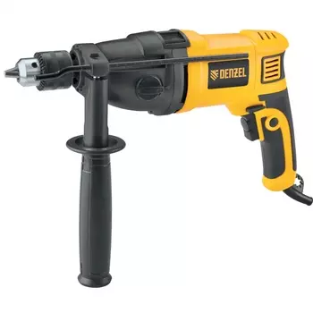 Дрель Denzel ID-1050-2, сетевая, 1050Вт, 3000 об/мин, ударная, кейс, 4.4кг (26312)