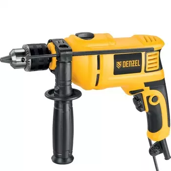 Дрель Denzel ID-750, сетевая, 750Вт, 3000 об/мин, ударная, кейс, 3.5кг (26307)