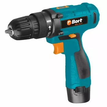 Дрель-шуруповерт Bort BAB-12LI-P, аккумуляторный, 18 Н·м, 550 об/мин, 12V, 1.3 А·ч, Li-Ion, быстрозажимной патрон, кейс, 900г (93412475)