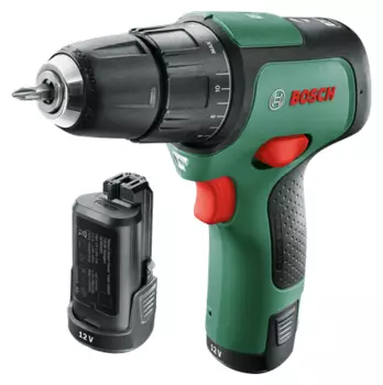Дрель-шуруповерт Bosch EasyImpact 12, аккумуляторный, 30 Н·м, 1300 об/мин, 12V, 2 А·ч, Li-Ion, два акб, быстрозажимной патрон, сумка, 1кг (06039B6105)