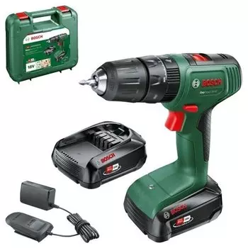 Дрель-шуруповерт Bosch EasyImpact 18V-40, аккумуляторный, 32 Н·м, 1630 об/мин, 1.5 А·ч, Li-Ion, быстрозажимной патрон, кейс, 1.3кг (06039D8101)
