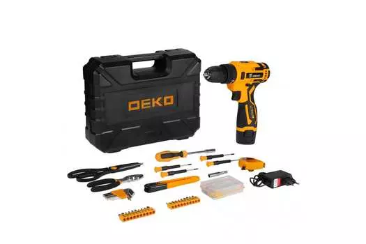 Дрель-шуруповерт DEKO Banger 12V, аккумуляторный, 26 Н·м, 700 об/мин, 12V, 2 А·ч, Li-Ion, быстрозажимной патрон, Жесткий кейс, 2.23кг (063-4167)