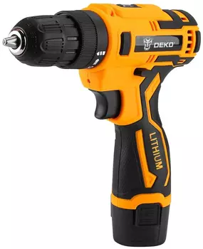 Дрель-шуруповерт DEKO Banger 12V SET 1, аккумуляторный, 26 Н·м, 700 об/мин, 12V, 1.8 А·ч, Li-Ion, быстрозажимной патрон (063-4129)