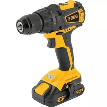 Дрель-шуруповерт Denzel BLDL-IB-18-02, аккумуляторный, 65 Н·м, 2000 об/мин, 18V, 1.5 А·ч, Li-Ion, два акб, быстрозажимной патрон, кейс, 3.35кг (26121)