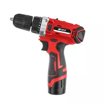 Дрель-шуруповерт Hiper HCD12A, аккумуляторный, 25 Н·м, 1400 об/мин, 12V, 1.5 А·ч, Li-Ion, быстрозажимной патрон