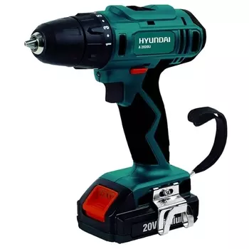 Дрель-шуруповерт Hyundai A 2020Li, аккумуляторный, 35 нм, 1100 об/мин, 20V, 1.5 А·ч, Li-Ion, два акб, быстрозажимной патрон, кейс, 1.35 кг