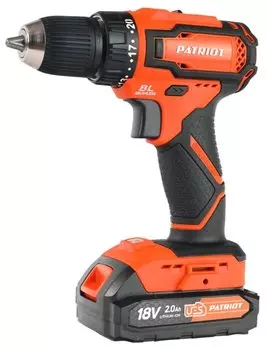 Дрель-шуруповерт PATRIOT BR 207UES, аккумуляторный, 38 Н·м, 1400 об/мин, 18V, 2 А·ч, Li-Ion, два акб, быстрозажимной патрон, кейс, 2кг (180301507)