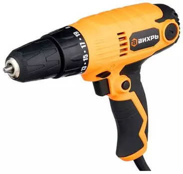 Дрель-шуруповерт ВИХРЬ СШ-550/1, сетевой, 550 Вт, 20 нм, 800 об/мин, быстрозажимной патрон, 1.3 кг (72/16/2)