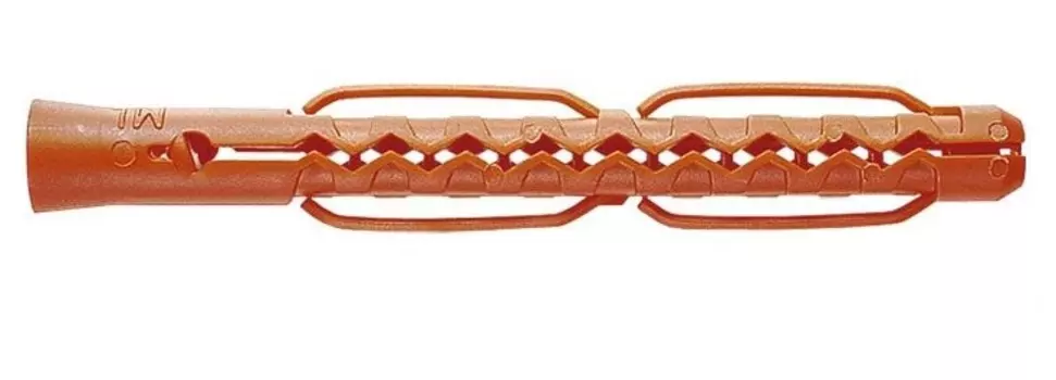 Дюбель 6 мм x 6 см, полиамид, для пустотелых конструкций, оранжевый, 1 шт., Mungo (1100606)