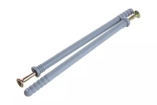 Дюбель-гвоздь 8 мм x 14 см, полипропилен, с цилиндрическим бортиком, саморез, серый, 2 шт., пакет, ЗУБР (4-301366-08-140)