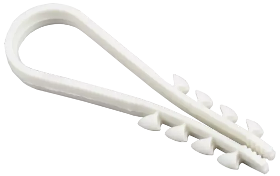 Дюбель-хомут 0мм x 54мм, нейлон, без бортика, под хомут-стяжку ДХС, белый, 100шт., IEK (UHH35-11-18-100)