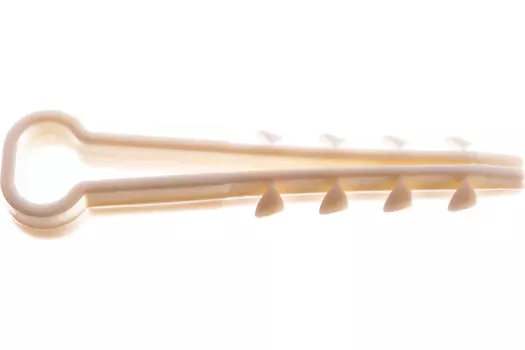 Дюбель-хомут для плоского кабеля 10мм, нейлон, белый, 100шт. FORTISFLEX (59234)