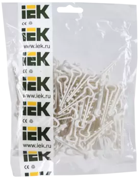 Дюбель-хомут IEK, 100шт., 5х8мм, белый (UHH35-5-8-100)
