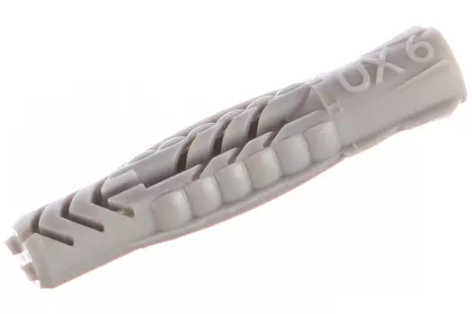 Дюбель универсальный 6мм x 35мм, нейлон, серый, 100шт., коробка, Fischer UX (62754)