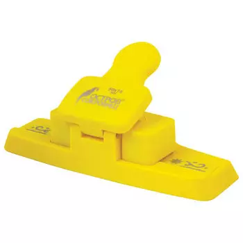 Дырокол, 1 отверстие 50х16 мм, желтый, ОСТРОВ СОКРОВИЩ Солнечный узор (227172)