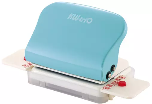 Дырокол 5 листов, 6 отверстий 5.5мм, бирюзовый, Kw-Trio (099H9)