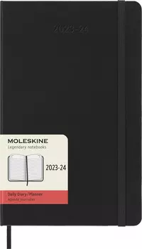 Ежедневник датированный 130х210мм Moleskine Academic Large, в линейку, 592 листов черный (DHB18DC3)