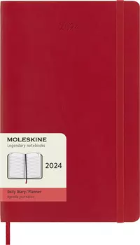 Ежедневник датированный 130х210мм Moleskine Classic Soft Large, в линейку, 400 листов красный (DSF212DC3)