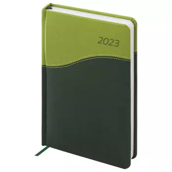 Ежедневник датированный A5 BRAUBERG Bond 168 листов зеленый/салатовый (114012)