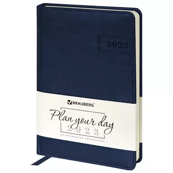 Ежедневник датированный A5 BRAUBERG Imperial, в линейку, 168 листов синий (114035)