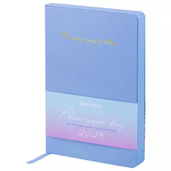 Ежедневник датированный A5 BRAUBERG Pastel, в линейку, 168 листов синий (114145)