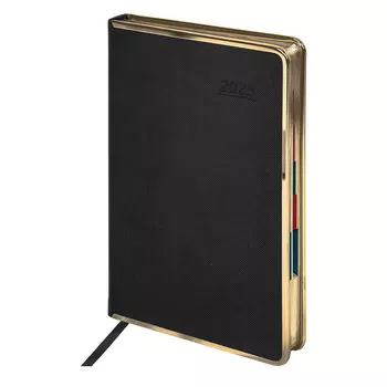 Ежедневник датированный A5 GALANT Infinity Gold, в линейку, 168 листов черный (115726)