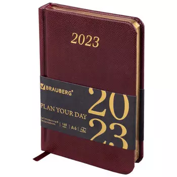 Ежедневник датированный A6 BRAUBERG Iguana, в линейку, 168 листов коричневый (113921)