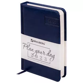 Ежедневник датированный A6 BRAUBERG Imperial, в линейку, 168 листов синий (113923)