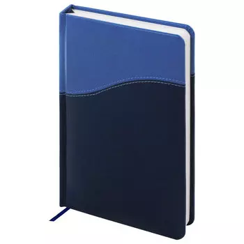 Ежедневник недатированный A5 BRAUBERG Bond, в линейку, 160 листов темно-синий/синий (126220)