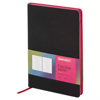 Ежедневник недатированный A5 BRAUBERG Flex, в линейку, 136 листов черный (111681)