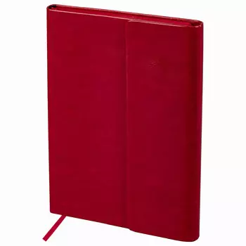 Ежедневник недатированный A5 BRAUBERG Magnetic X, в линейку, 160 листов красный (113281)