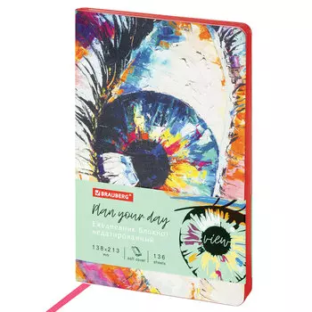 Ежедневник недатированный A5 BRAUBERG Vista, в линейку, 136 листов с рисунком (112004)