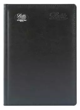 Ежедневник недатированный A5 Letts GLOBAL DE-LUXE , в линейку черный (22-081449)