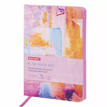 Ежедневник недатированный B6 BRAUBERG Vista Blur, в линейку, 136 листов с рисунком (112116)