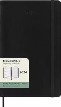 Еженедельник датированный 130х210мм Moleskine Classic Soft WKNT Large, в линейку, 144 листов черный (DSB12WN3)