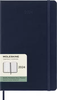Еженедельник датированный 130х210мм Moleskine Classic WKNT Large, в линейку, 144 листов синий (DHB2012WN3)