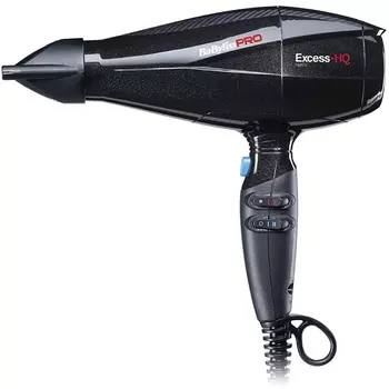 Фен BaByliss Pro EXCESS-HQ BAB6990IE 2.6 кВт, режимов: 3, насадок: 2, 2 концентратора, диффузор, черный (BAB6990IE)