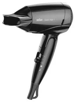Фен Braun HD130 1200Вт, 2 режима, петля для подвешивания, черный (HD130)