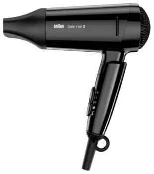 Фен Braun HD 350 Satin Hair 3 1600Вт, 2 режима, петля для подвешивания, черный (HD350)